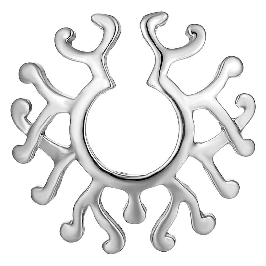 Fábrica directa punzón libre de uñas de mama Phoenix cola falso pecho anillo pecho joyería punk estilo pecho clip cuerpo piercing joyería al por mayor