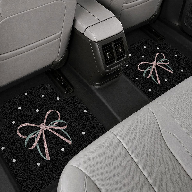 Customized small order ins-style cute car floor mat, silk loop mat, mud-scraping, anti-dirt, wear-resistant, easy to clean foot mat