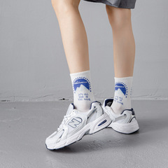 襪子 女士中筒襪秋冬季韓版ins潮運動透氣百搭時尚款白色棉襪批發