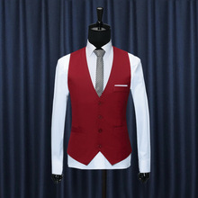 新款英伦西服马甲男士西装无袖夹克男修身商务薄款背心工作服正装