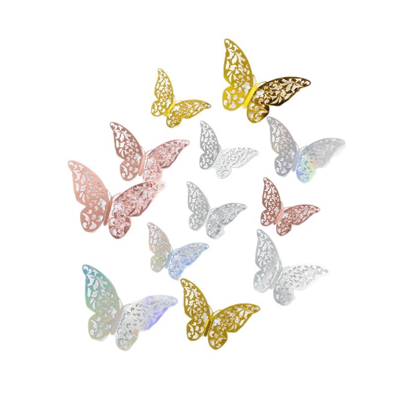 Décoration murale papillon 3D en trois dimensions, autocollant haut de gamme, pour la maison, les mariages et les fêtes. Stickers créatifs._voghion.com