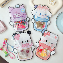 整包透明饼干糖果收纳袋发夹拉链袋子卡通可爱瓶子自封袋 批发