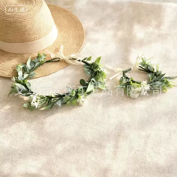 Irish Festival St. Patrick's Day Wreath Bracelet Green Party Set Clover Earrings Spring Wreath