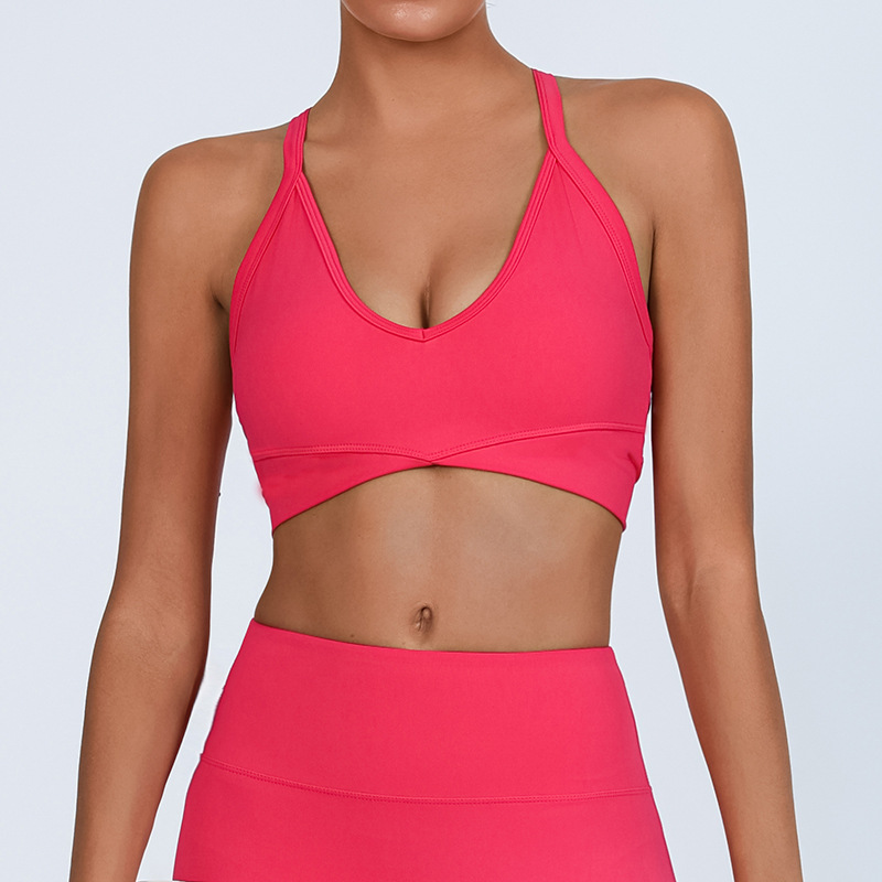 Comercio extranjero transfronterizo Europa y los Estados Unidos Lulu desnudo sensación de yoga sujetador antichoque reúne deportes belleza de espalda fitness ropa interior seco rápido bra