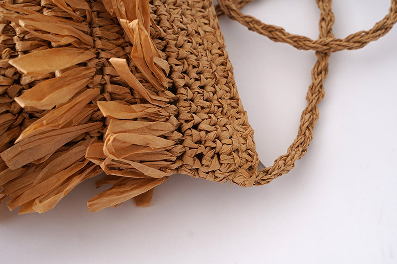 Women's Small Straw Solid Color Vacation Beach Weave Square Zipper Straw Bag display picture 6