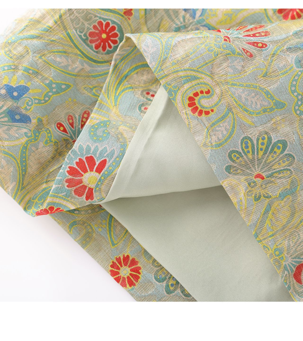 Váy maxi nữ thắt eo dáng suông họa tiết jacquard pha len — xanh lá cây chi tiết 23