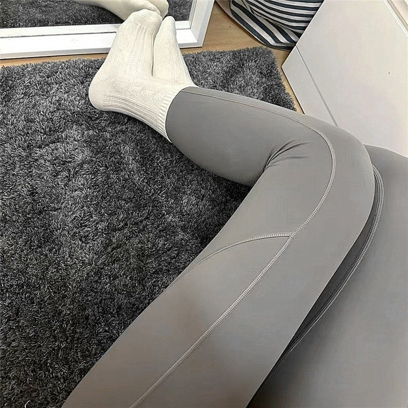 High-Quality Lulu Yoga Pants for Women, Elastic, Quick-Dry, Tight-Fitting, High-Waisted, Running Fast and Free Long Pants