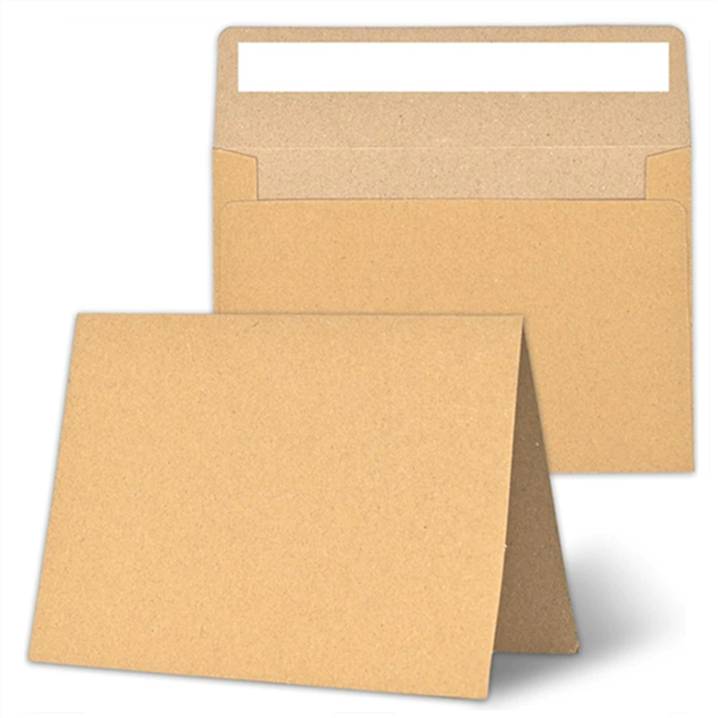 A4A7 Западный стиль конверт крафт-бумага белый конверт приглашение складные пополам пустые поздравительные открытки DIY