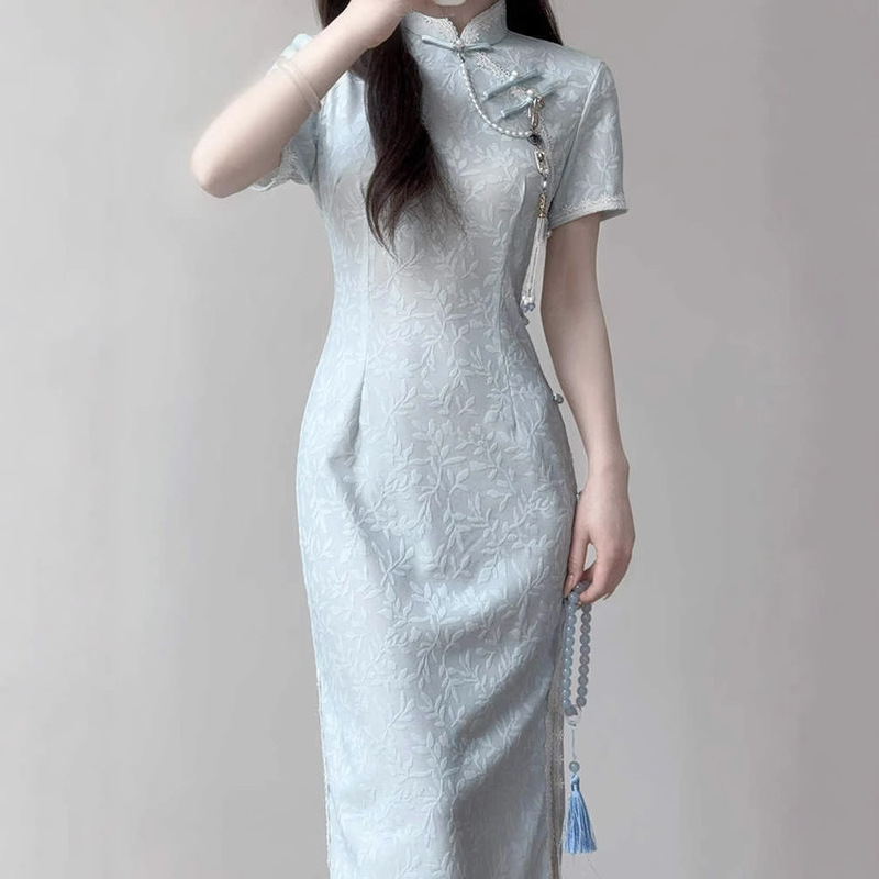 Cheongsam 2025 Spring and Summer New Chinese Style Young suit Noble Engagement Improved Cheongsam Dress Cheongsam 2025 Spring and Summer New Chinese Style Young suit Noble Engagement Improved Cheongsam Dress