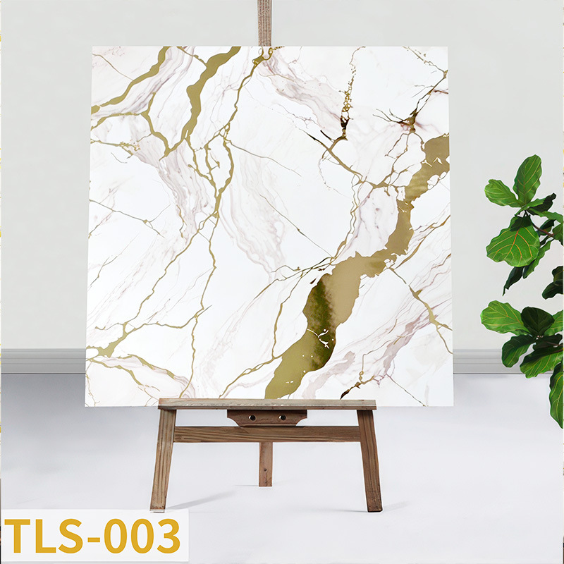 Gilded Imitation Tile Self-Adhesive Wall Stickers Waterproof and Moisture-Proof Bedroom Tv Background Wall Decoration Thickeneded Hot Stamping Wallpaper