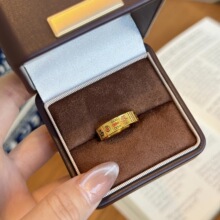 金店同款沙金仿真金十三幺麻将开口戒指轻奢高级感指环久不掉色