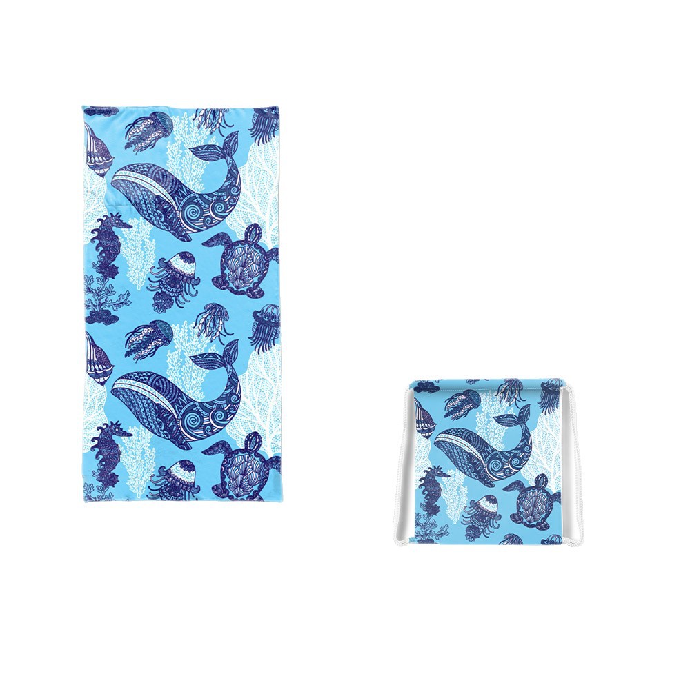 Mochila estampada toalla de baño mochila multiusos absorbente toalla de playa bolsa de toalla de playa de viaje de playa de playa de una pieza