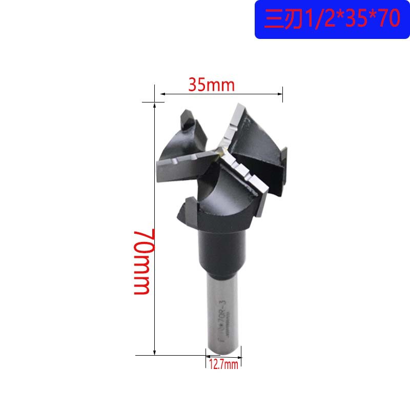 Máquina de grabado al por mayor, abridor de 35 agujeros, broca para trabajar la madera, vástago de 1/2, sierra de aleación de tres hojas, broca de bisagra tres en uno.