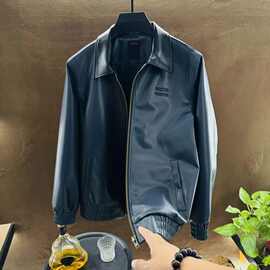 秋冬季男士行政商务老钱风夹克高级感轻奢时尚拉链款外套简约百搭