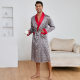 Yaoting Summer Nightgown Men's Luxury European and American Style Striped Pajamas Home Comfortable Ice Silk Bathrobe WP3345