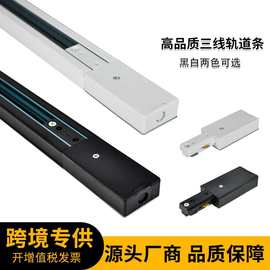 黑白二线方形轨道条 两线扁铜圆铜导轨条2线LED导轨配件 源头厂家