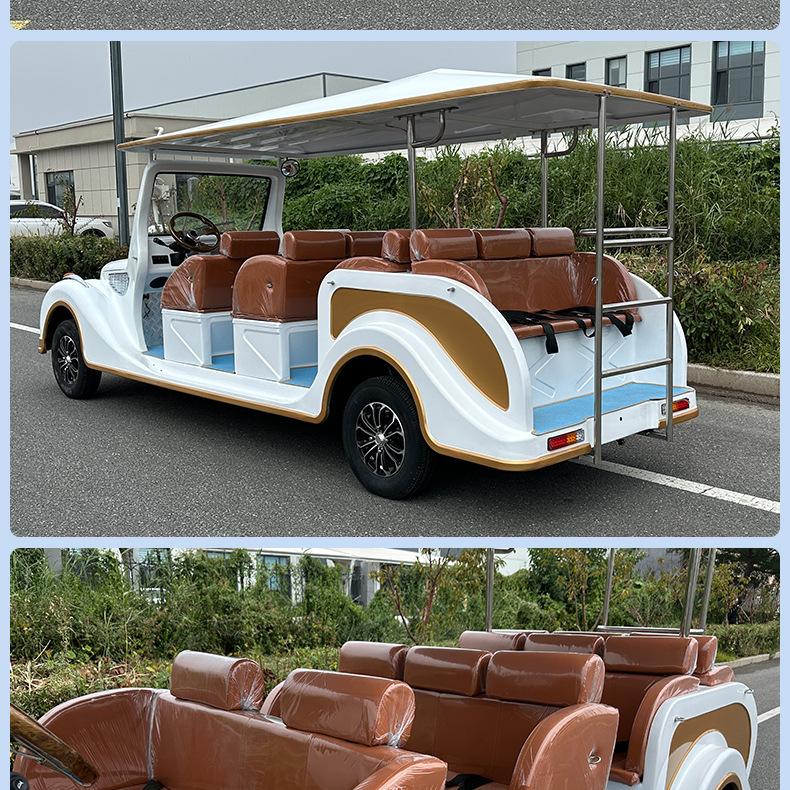 Electric Sightseeing Vehicles for Tourist Attractions, Hotel and Factory Shuttles, Tourist Buses, 11-Seater Real Estate Viewing Vehicles, Classic Cars