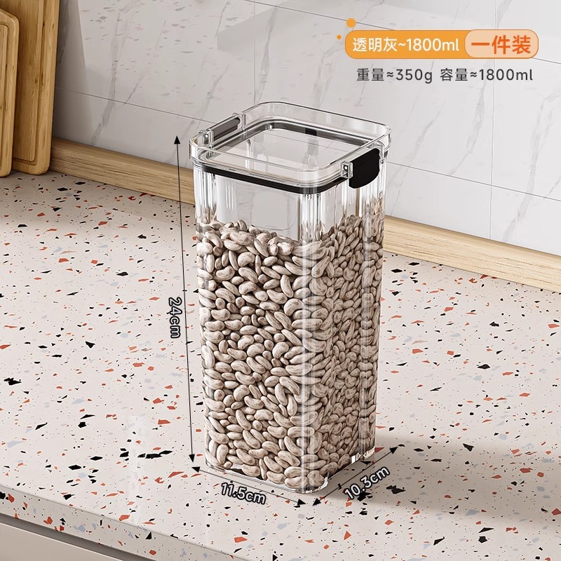Tanque de sellado granos de cocina almacenamiento de seguridad tanque de plástico transparente caja de bocadillos productos secos tanque de almacenamiento de té