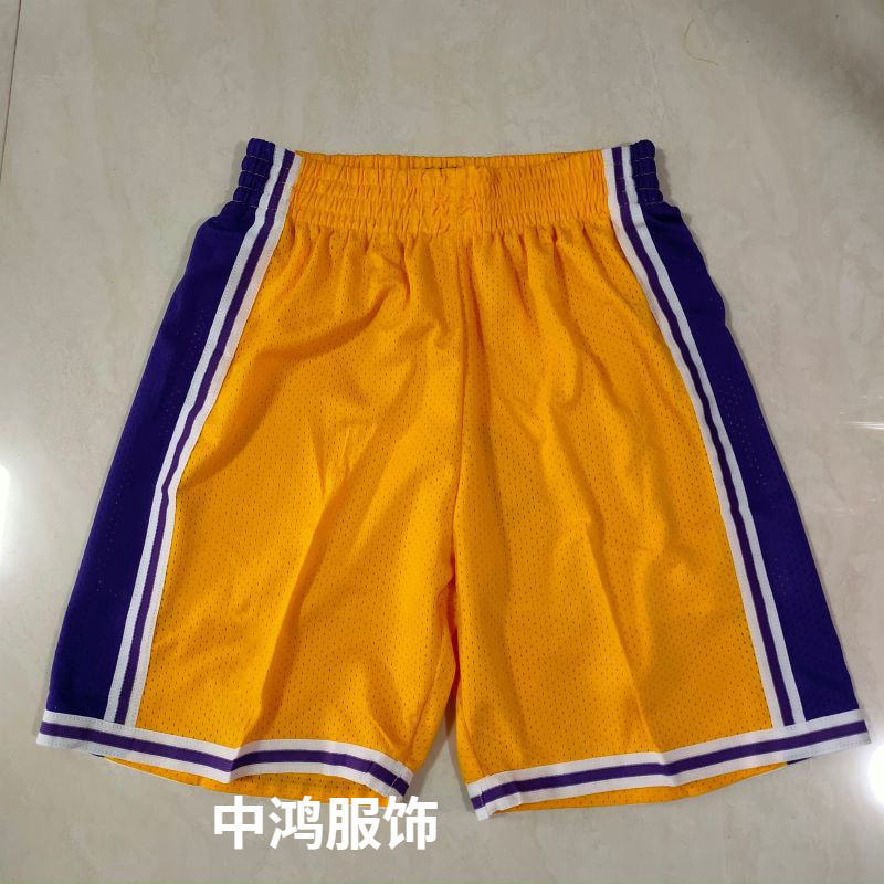 Lakers Basketball Shorts, American-Style Mesh, Wholesale, Foreign Trade, Loose Fit, Embroidered, Casual, Unisex Lakers Basketball Shorts, American-Style Mesh, Wholesale, Foreign Trade, Loose Fit, Embroidered, Casual, Unisex