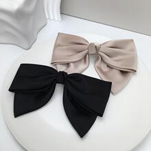 简约气质缎面发夹韩版纯色时尚网红顶夹百搭优雅黑色发卡横夹