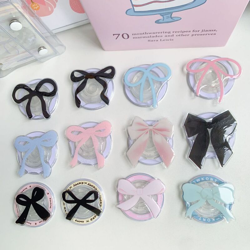 Ins Ballet Style Girl Bow Bracket Suitable for Magsafe Magnetic Mobile Phone Desktop Lazy Artifact
