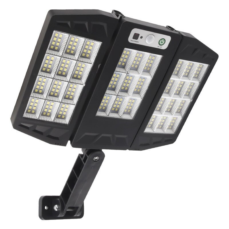 국경 새로운 태양 3 헤드 벽 램프 인체 유도 야외 접이식 조명 제어 조절 가능한 LED 정원 조명