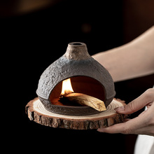 小壁炉日照金山陶瓷香薰炉鼠尾草薰衣草燃烧炉净化炉茶道摆件香炉