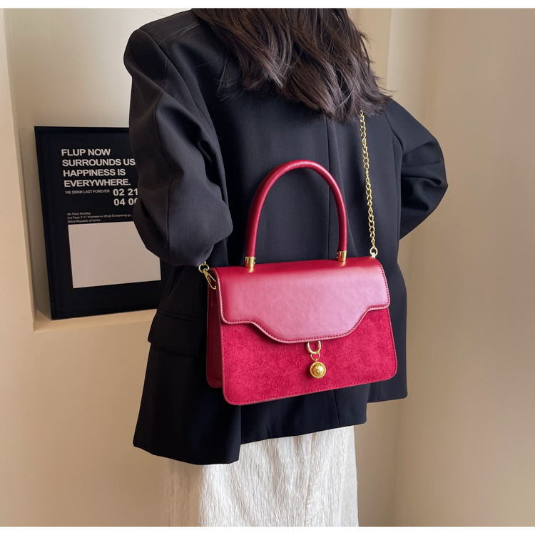 Borsa a tracolla in velluto rosso retro piccola borsa a mano sposa_voghion.com