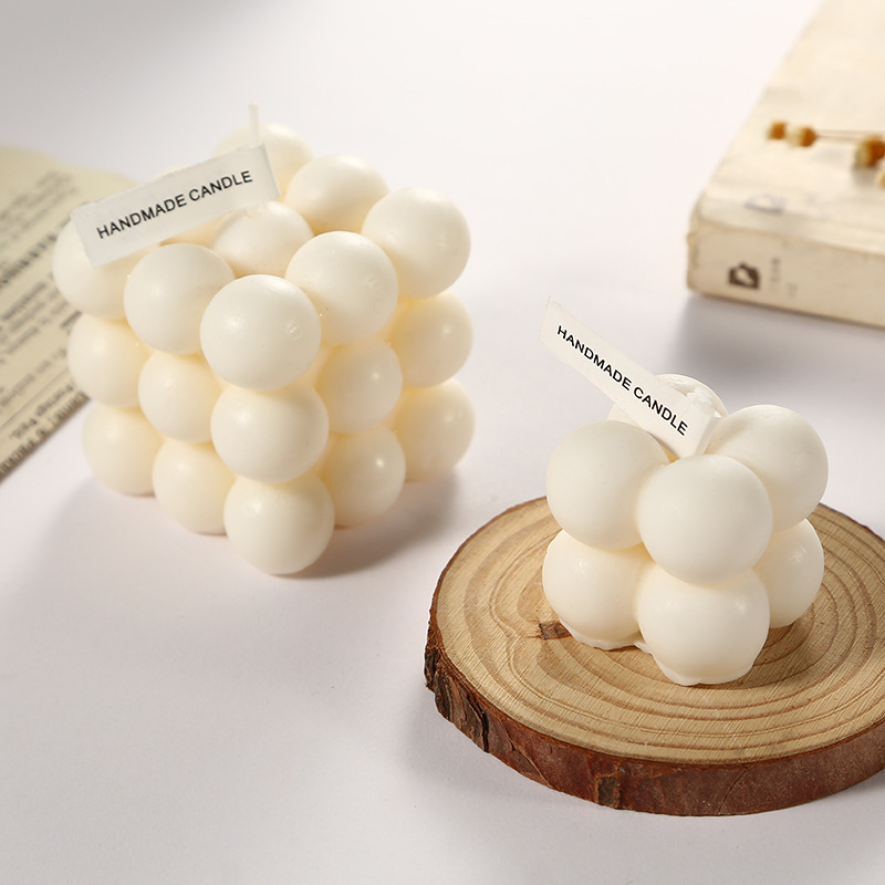 Nuevo estilo INS tridimensional geométrico cubo aromaterapia vela Regalo de Cumpleaños salón dormitorio fragancia decoración adornos