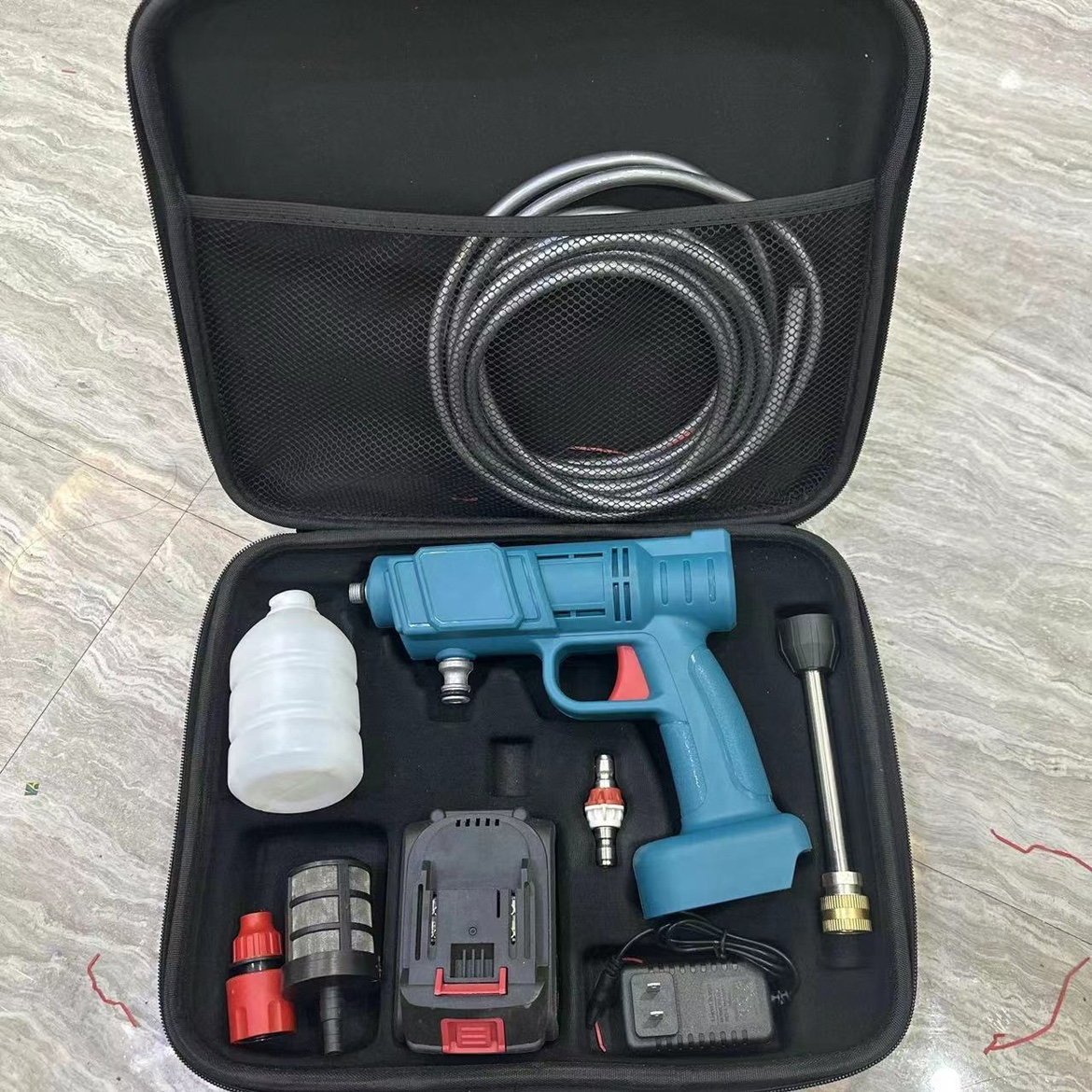 新款高压无刷无线锂电洗车金属刷车泵浇花洗车洗地打药水枪机壳