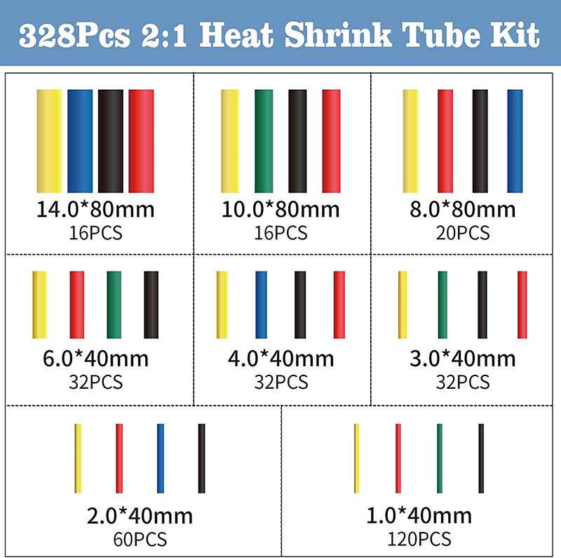 Transfronterizo 678pcs caja de crimpado terminal 350 + 328 conector impermeable combinado de tubo de contracción térmica
