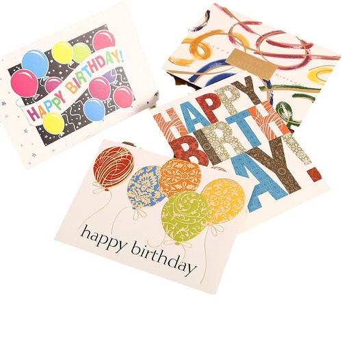 Simple business birthday greeting card, stylish children's blessing and thank you card