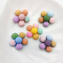 磨砂五瓣花太阳花树脂配件diy儿童头绳手机壳鞋扣车饰水杯贴材料