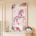 亚克力丝巾画客厅装饰画玄关过道走廊挂画餐厅卧室高级感马到成功