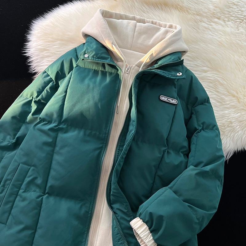 Herbst und Winter Daunen Herren gefälschte zweiteilige Kapuzenkleidung Modemarke Jugend Baumwollmantel_voghion.com