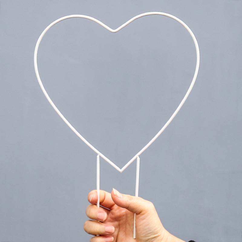 하트형의 흰 꽃 받침대 [두꺼운 강화]]