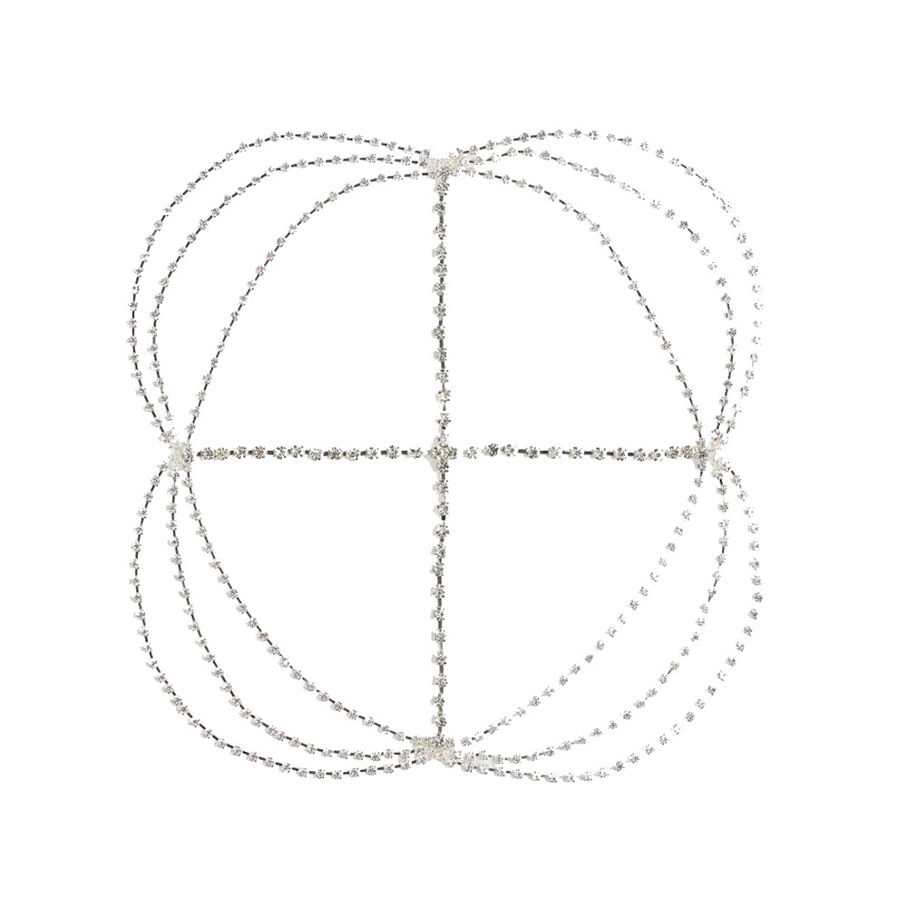 Europa y América transfronteriza nueva moda rhinestone frente cadena nupcial boda completo diamante multi-capa borla cadena del pelo