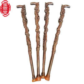 鸡翅木拐杖黑檀木雕刻寿桃拐杖根雕拐杖老人拐杖红木拐杖销售批发