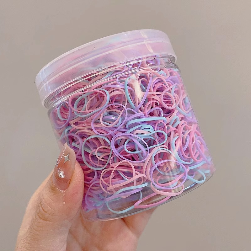 Cuerdas de cabeza de color para mujeres negras coreanas para niños espesar banda de goma desechable toque de cabello para atar el cabello no daña el cabello image 31