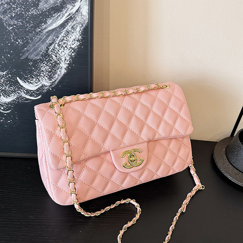 Cross-border Bag Women's 2025 New Simple Fashion Diamond Plaid Chain Chanel Style Shoulder Bag Small Square Bag Bags