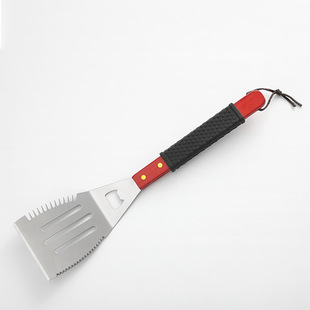 Stainless steel spatula wooden handle baking tool non-slip rubber sleeve outdoor camping accessories tools