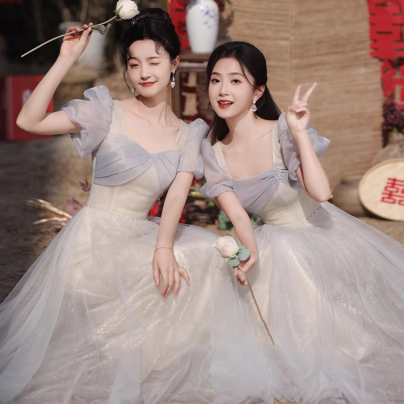 Bridesmaid Dress 2025 New Style Petite Elegant Bridesmaid Group Sister Dress Suitable for Daily Wear Niche Party Dress