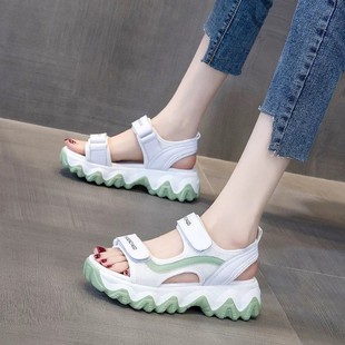 Sports Sandals Women 2025 Summer New Ladies Fashion Wave Platform Beach Shoes Student Sandals