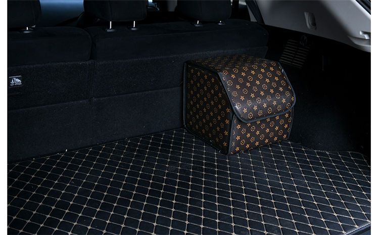 Car trunk storage box storage box leather storage box leather folding car storage box