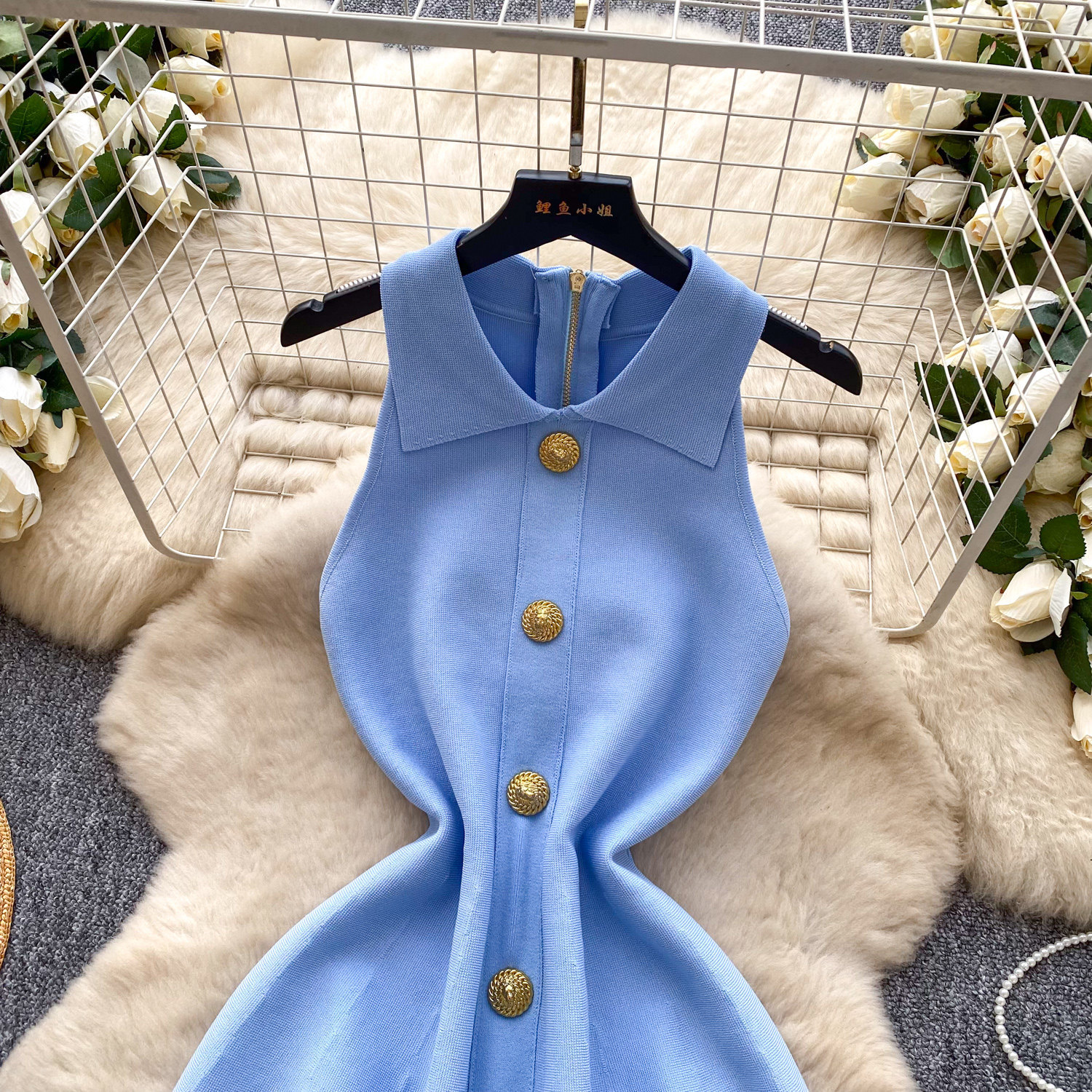 2026 Spring New Style Vest Knit Dress, Sleeveless, Waist Cinching, A Line Skirt, Suitable For Petite Figures, Perfect As An Inner Layer Dress_ecoleips.com