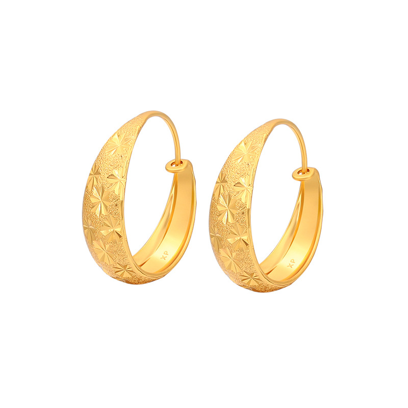 Xuping joyería de moda aleación de cobre chapado 24k aretes de flores de color lujoso ligero aretes de oro personalizados