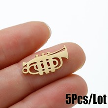 复古ins风不锈钢嘻哈乐器萨克斯冲锋号吊坠轻奢简约配件现货批发