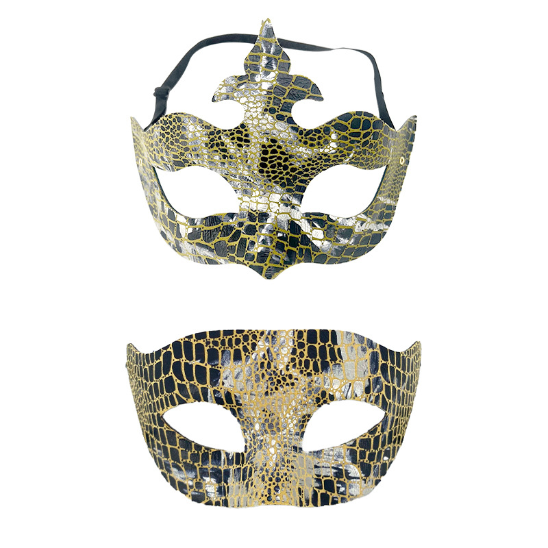 Ventas transfronterizas de moda de serpiente de cocodrilo flecha combinación máscara de mitad de cara Halloween máscara de mitad de cara