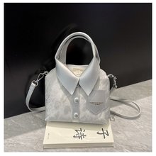 跨境2023新款时尚设计手提包个性创意衣服包网红潮流单肩斜挎包