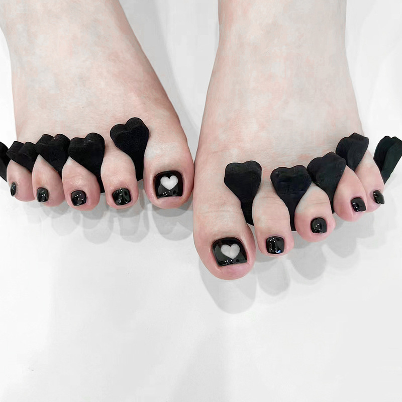 J93-Love Wearing Toenails Summer Little Red Riding Book Explosions Foot Nail Patch Simple Sweet Cool Fake Foot Nail Patch